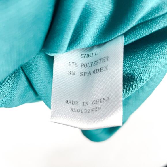 Superdown Jayden Mini Dress Blue‎ Shimmer Asymmetrical One Shoulder Jersey Sz M - Picture 12 of 12